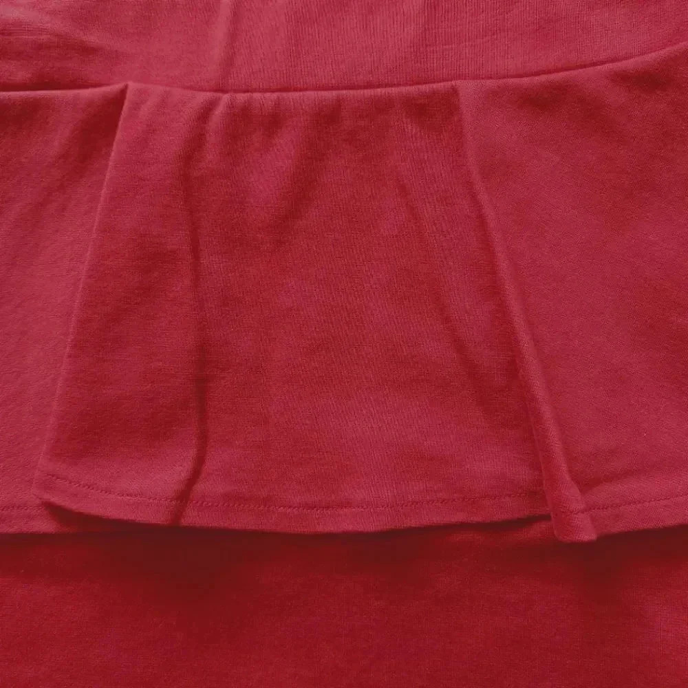 Zara Red 2 Tier Mini Skirt Size Small - Picture 4 of 4